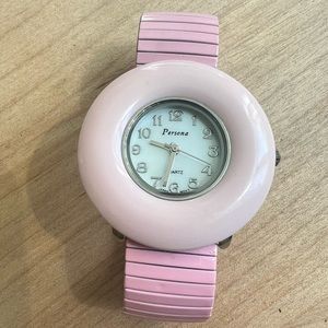 Persona ladies mod pink expansion bracelet fashion watch NEW BATTERY